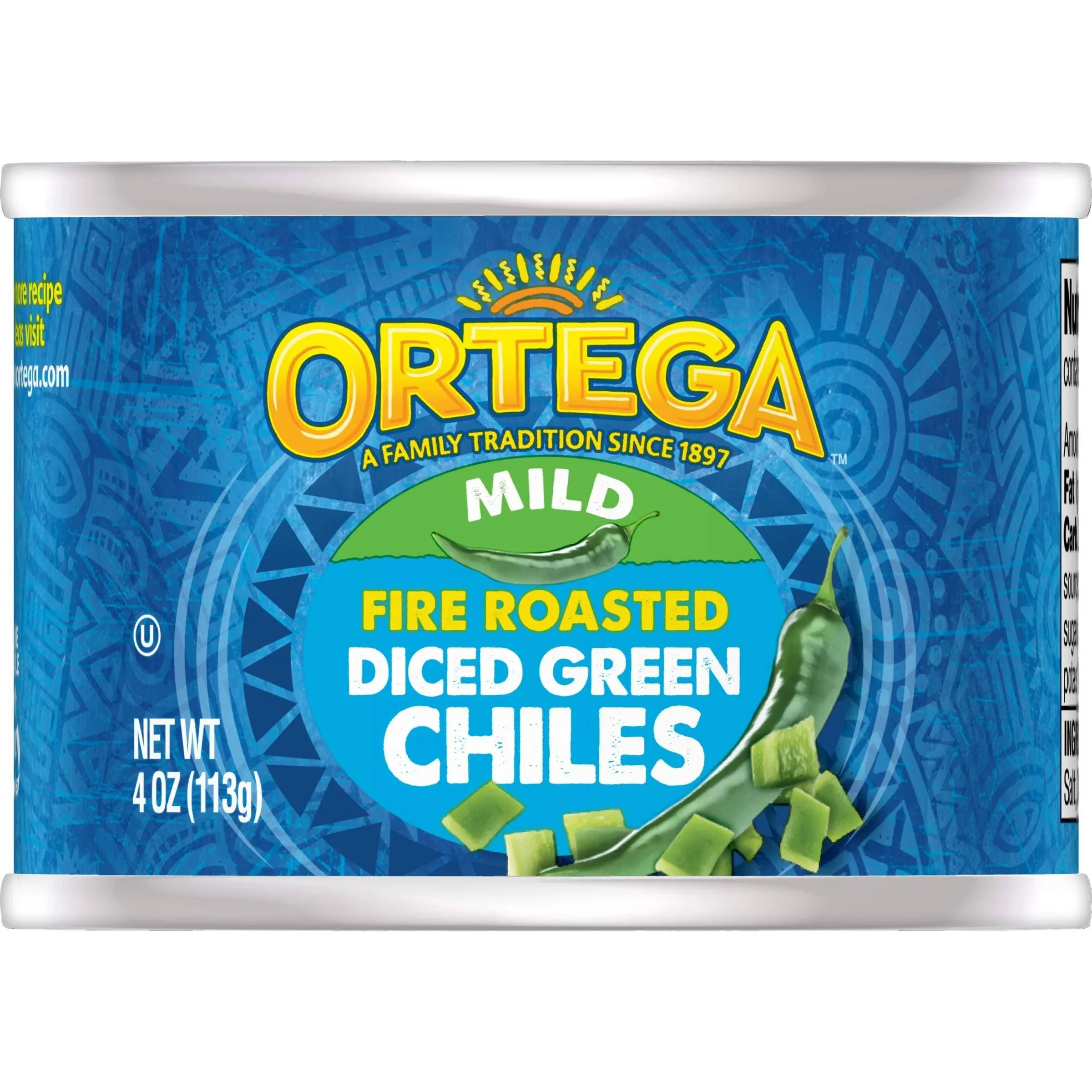 Ortega Fire Roasted Diced Green Chiles Mild 4 oz Pack of 12