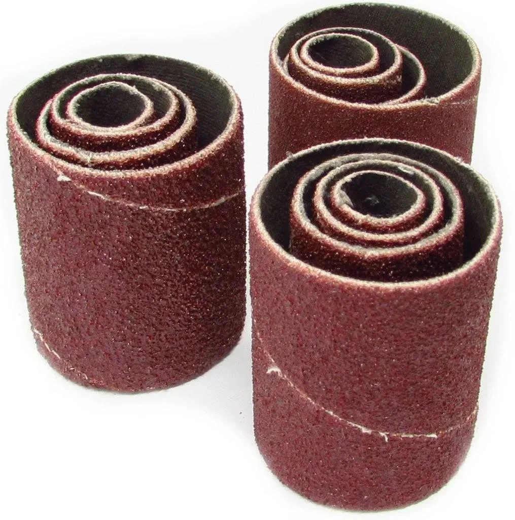 2 inch Long Spindle Sanding Sleeves for Rubber Drums - Set of 12  Assorted Grits