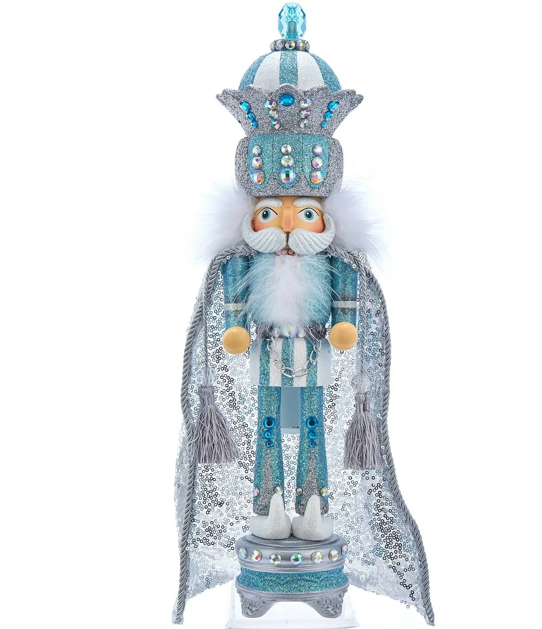 Kurt Adler 18.5&#034; Hollywood Nutcracker - Blue/Silver, Glitter &amp; Gem Accents