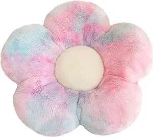 QWINEE Plush Pet Cat Bed Tie Dye Flower Design Cat Bed Warm Soft Dog Bed Mat Cosy Sleeping Bed for Small Medium Dog Puppy Kitten Kitty Coral Pink one-Size