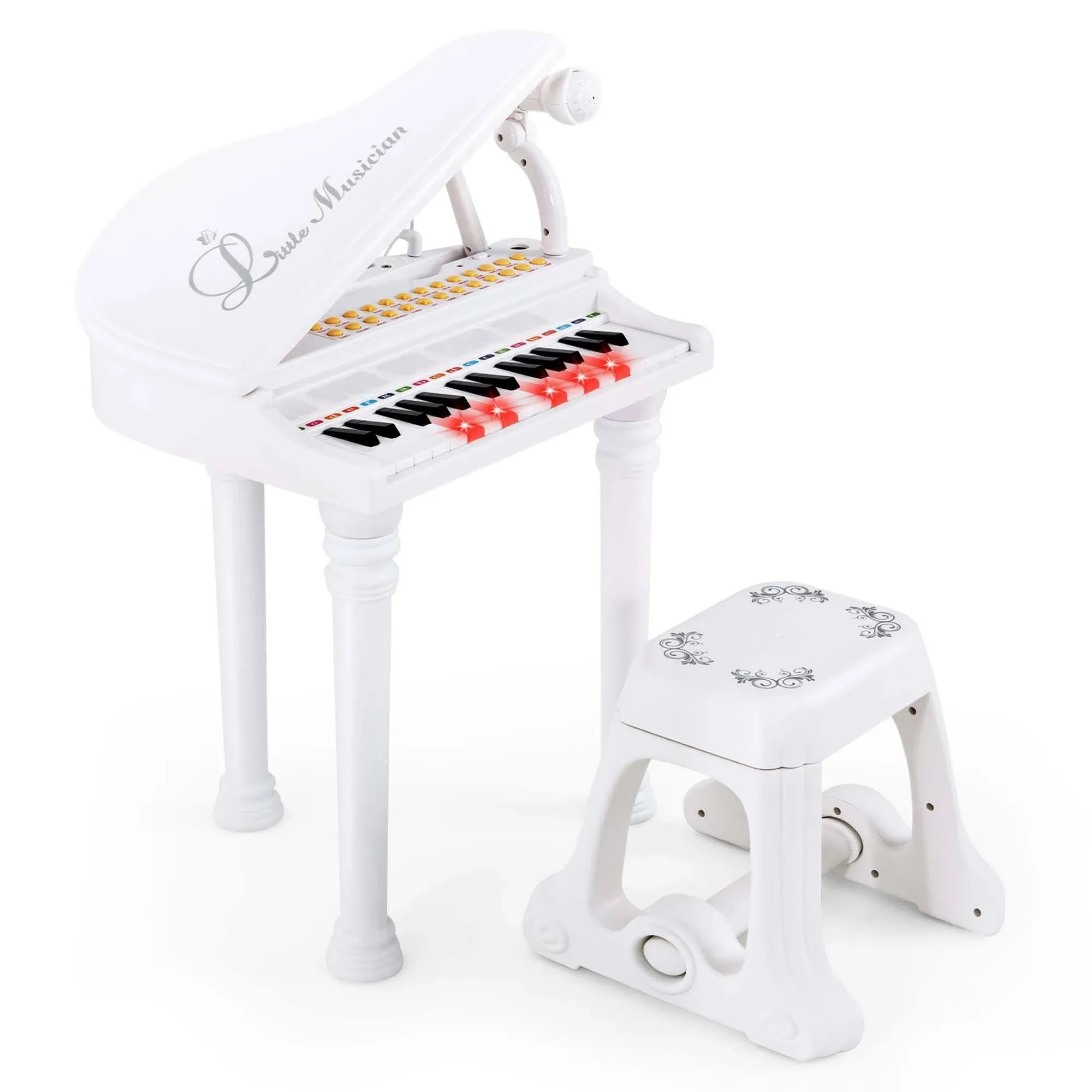 Costway 31 Keys Kids Piano Keyboard Toy Toddler Musical Instrument with Stool ...