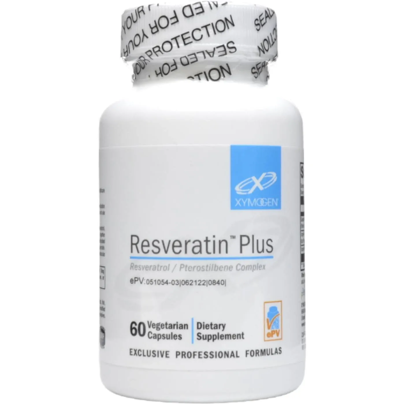 XYMOGEN Resveratin Plus - Patented Pterostilbene + Trans-Resveratrol with Quercetin Antioxidants Supplement to Promote Cardiovascular + Cellular Health, Healthy Aging, Immune Support (60 Capsules)