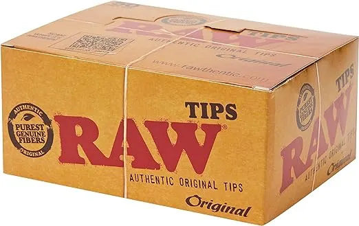 Raw Natural Paper Tips, Brown, Pack of 50