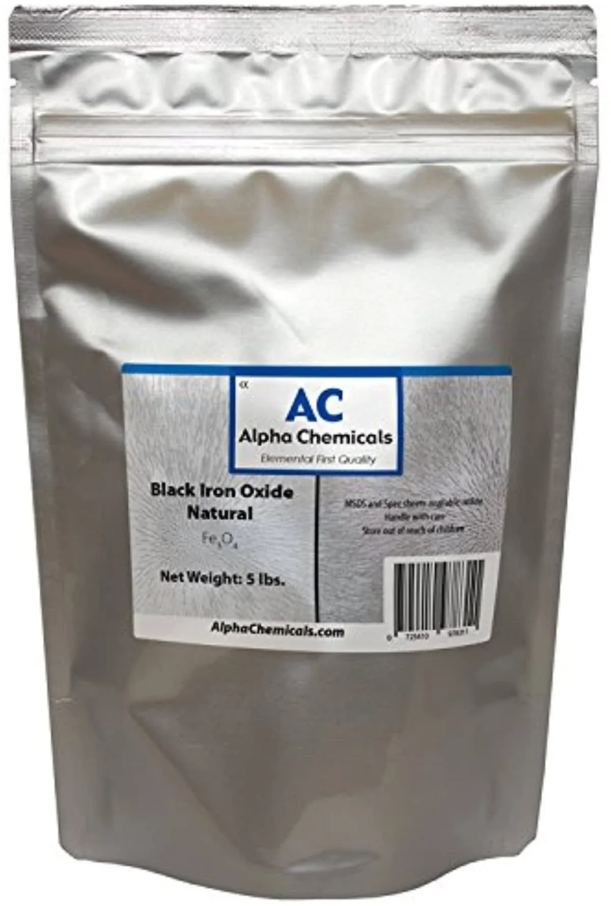 Alpha Chemicals Black Iron Oxide - Fe3O4 - Natural - 5 Pounds 5BFe