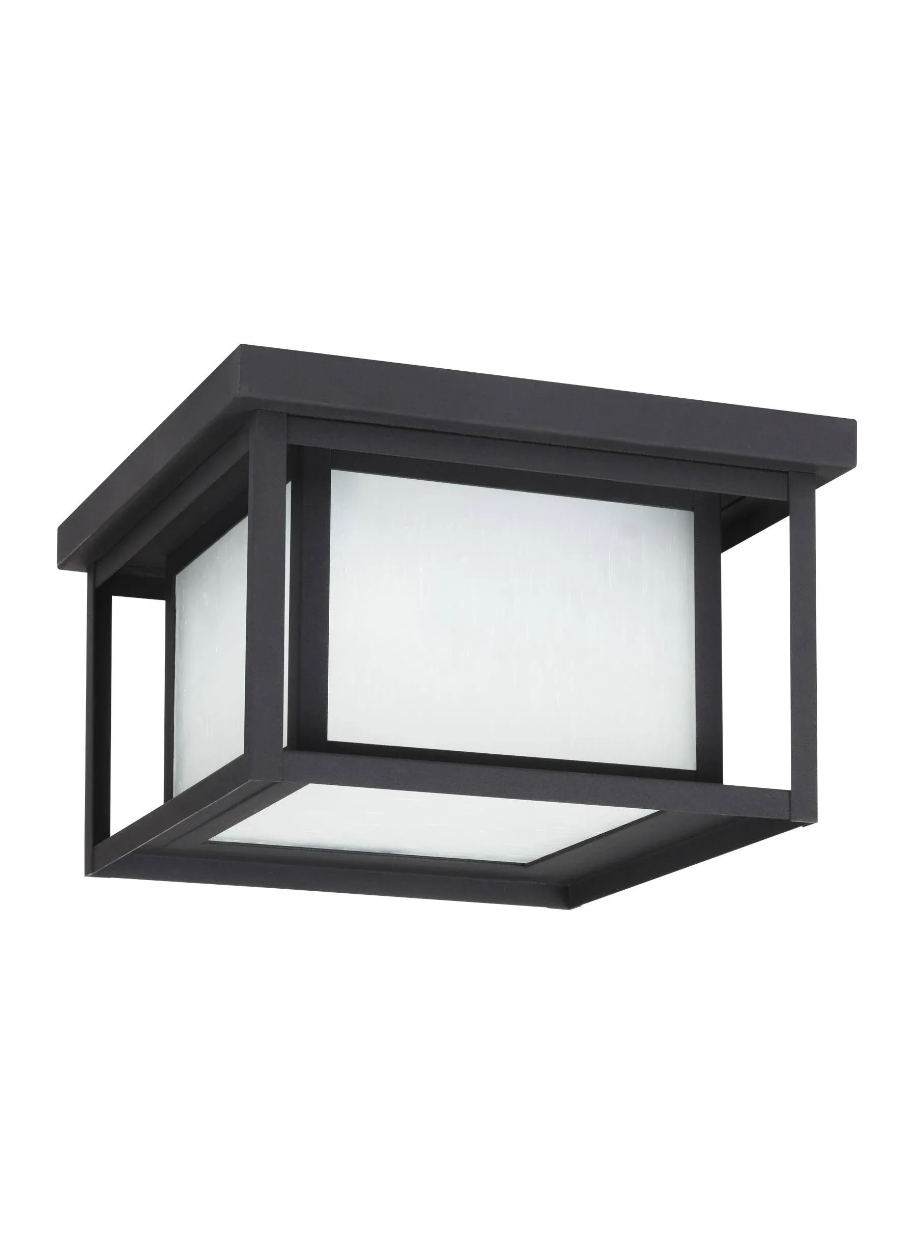 Generation Lighting. Hunnington Two Light Outdoor Flush Mount - Black - 79039EN3-12