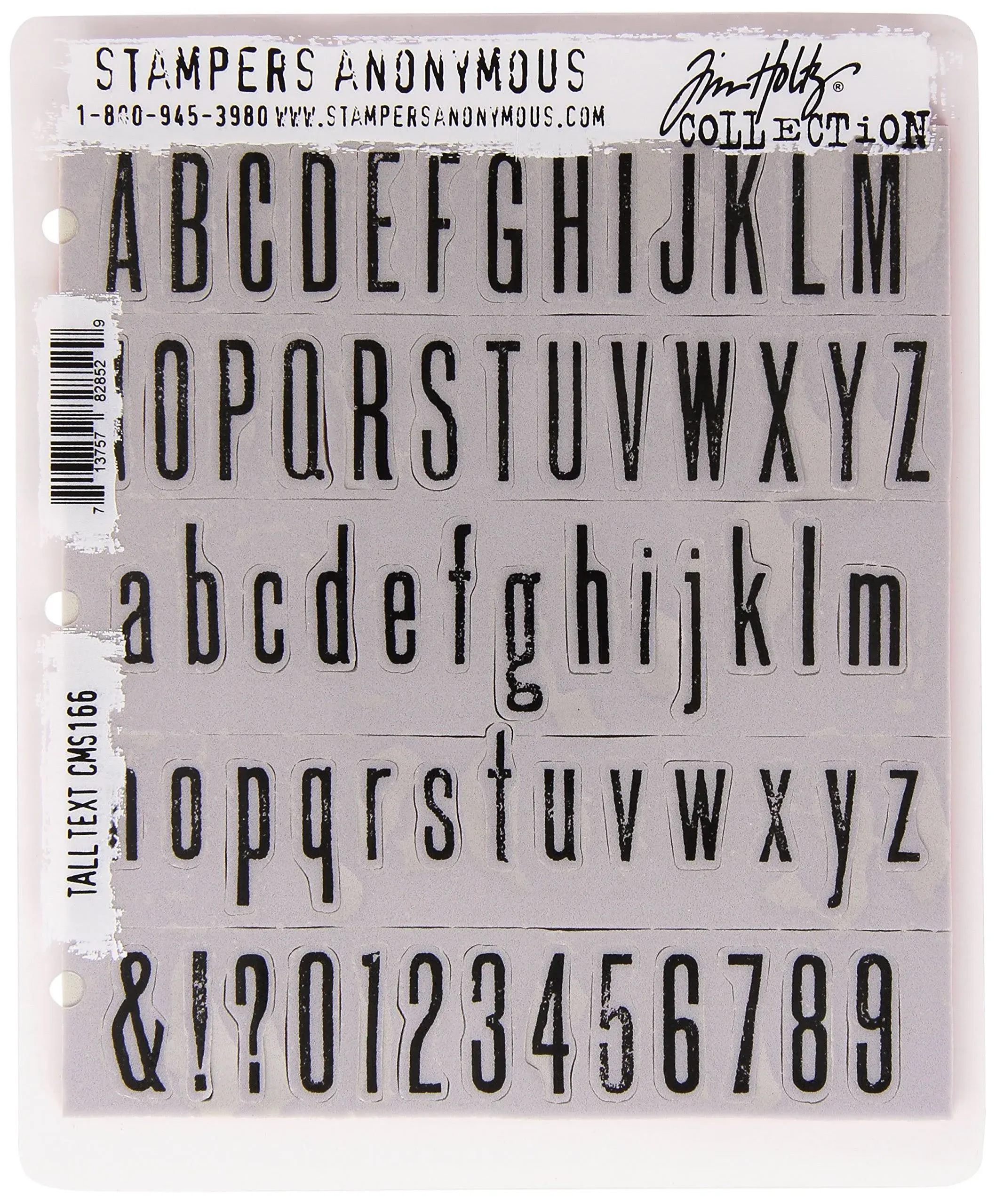 Tim Holtz Cling Stamps 7"X8.5" Tall Text