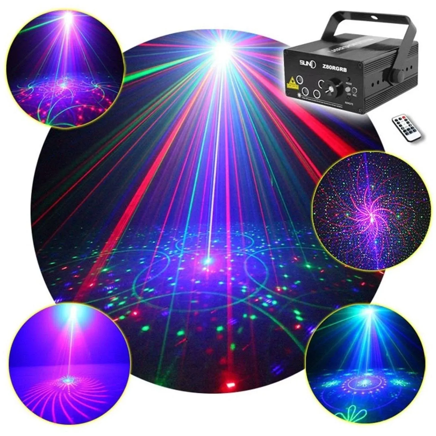 SUNY Laser Lights Music Show DJ 128 Combinations Laser Gobos Projector Indoor 5