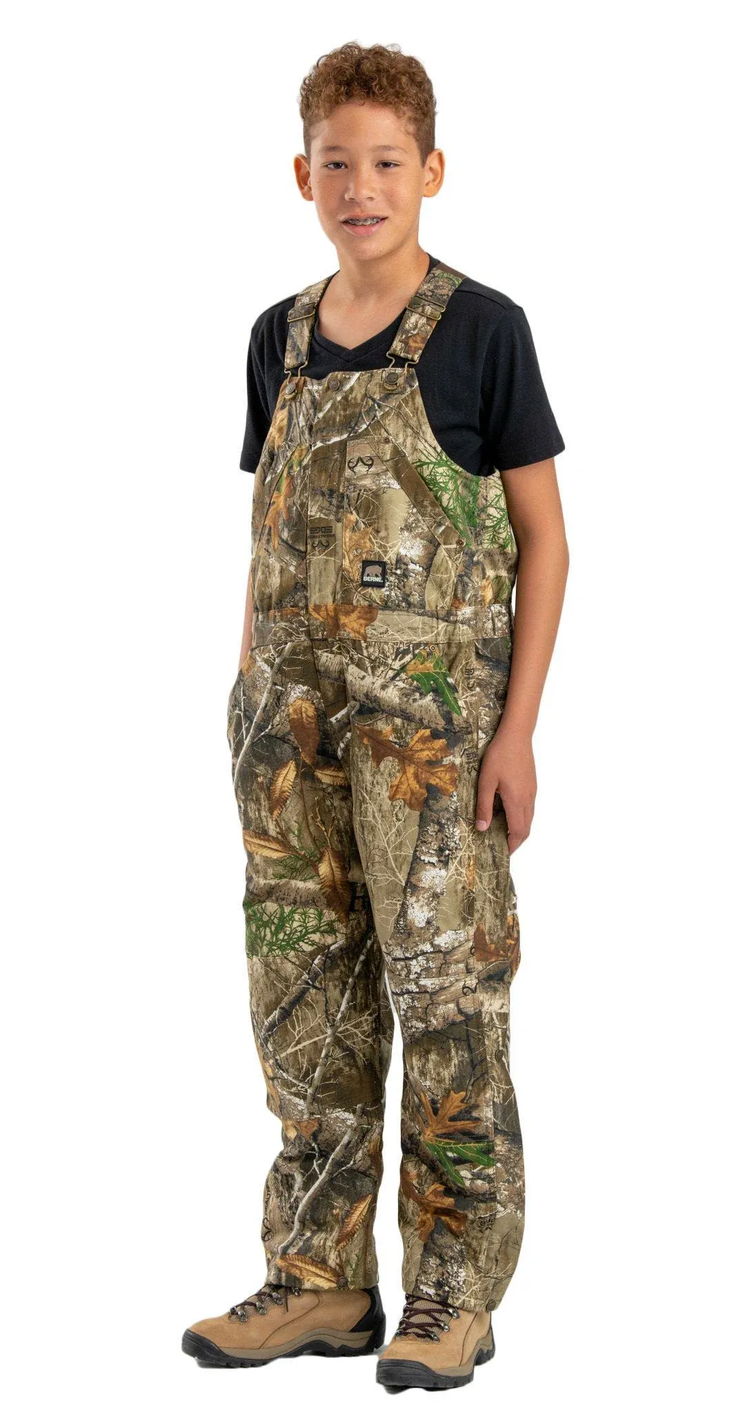 Berne Youth Softstone Insulated Bib Overall - Realtree Edge