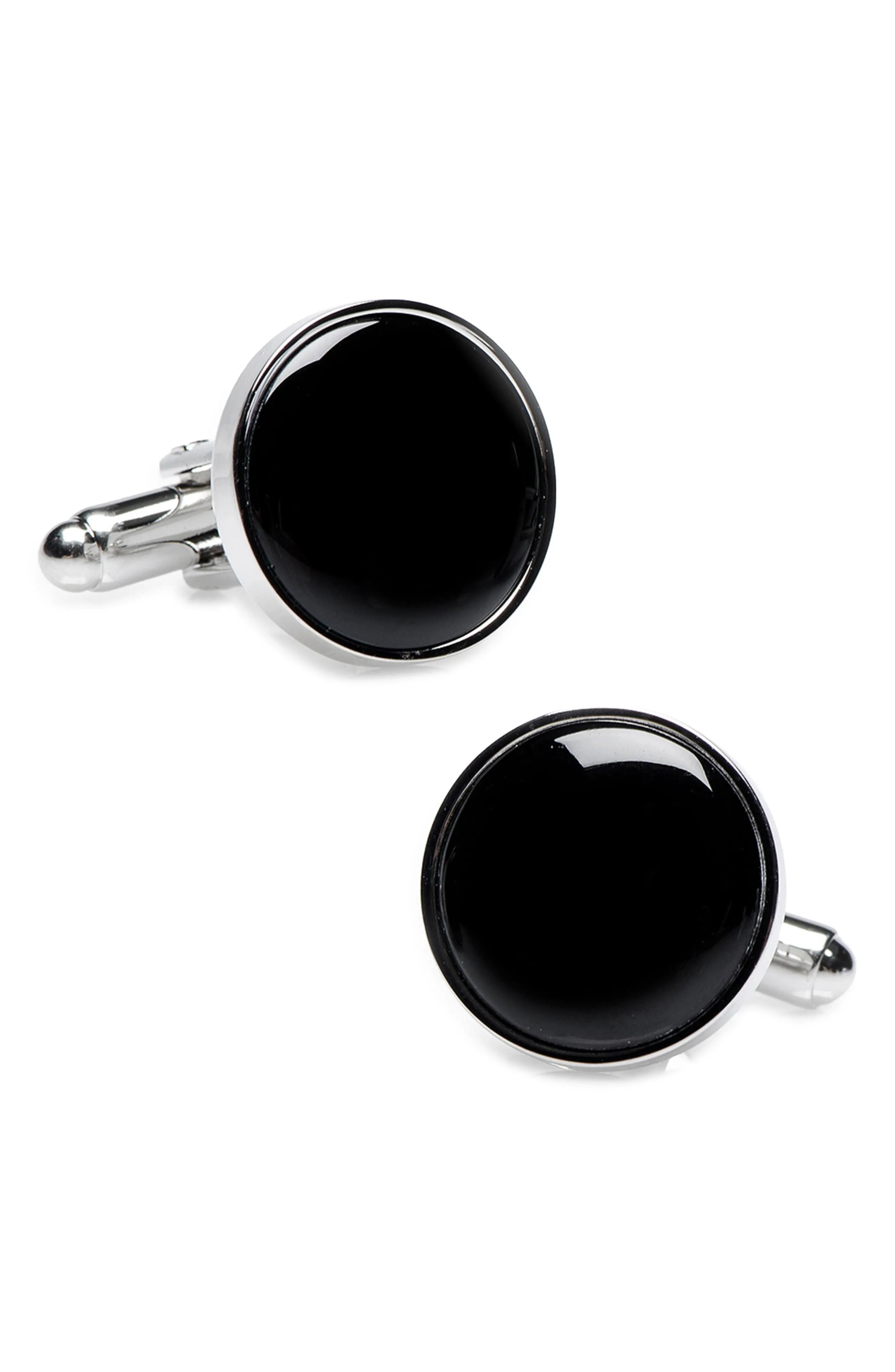 Cufflinks, Inc. Men's Silver and Onyx Cufflinks