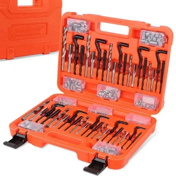 Helicoil Thread Repair Kit | 300-Piece | Metric and SAE | HSS Drill Helicoil