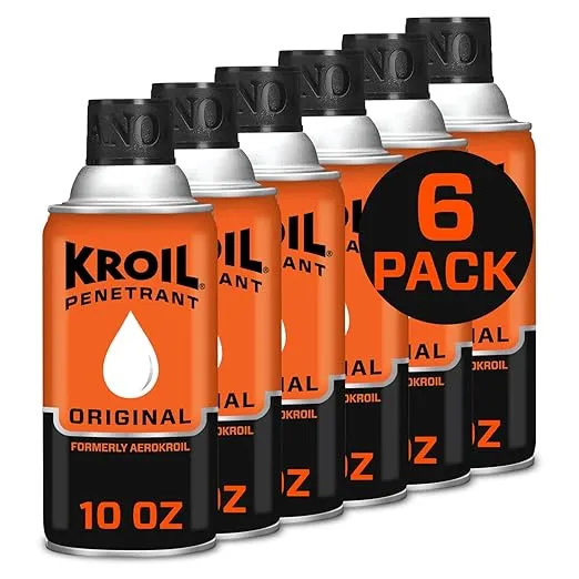 Kroil Original Penetrating Oil (Aerosol Spray-10oz Can-Case of 6) | Penetrant for Rusted Bolts, Metal, Hinges, Chains, Moving Parts | Rust, Corrosion Inhibitor (AZKS102C6)