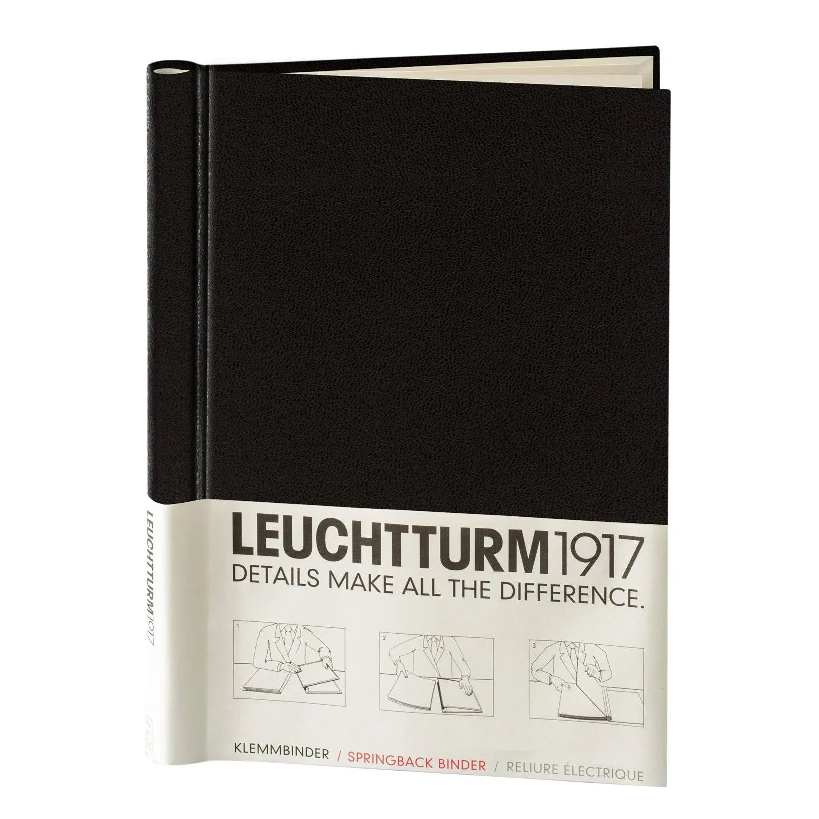 LEUCHTTURM1917 - PEKA Springback Binder (Black) - Holds 150 Sheets of Paper