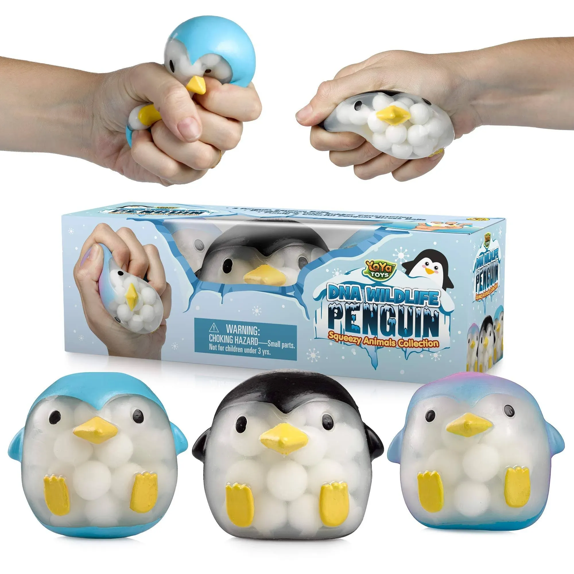 Yoya Toys DNA Balls Penguin Stress Balls (3-pack) - Stimulating, Calming Sensory ...