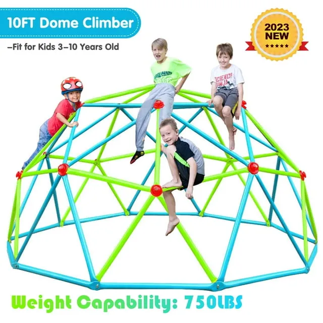 Zupapa Upgraded Outdoor Geometric Dome Climber with 750LBS Weight Capability, 3-Year Warranty with 3D Assembly Video,Suitable for 1-6 Kids Climbing Frame(Green)