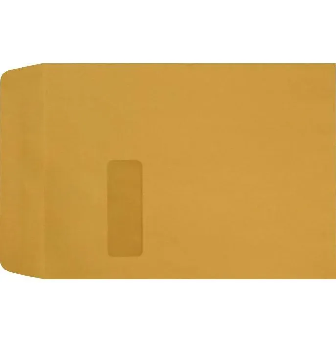 LUX 9 x 12 Open End Window Envelopes 50/Pack 28lb. Brown Kraft (1590BK-50)