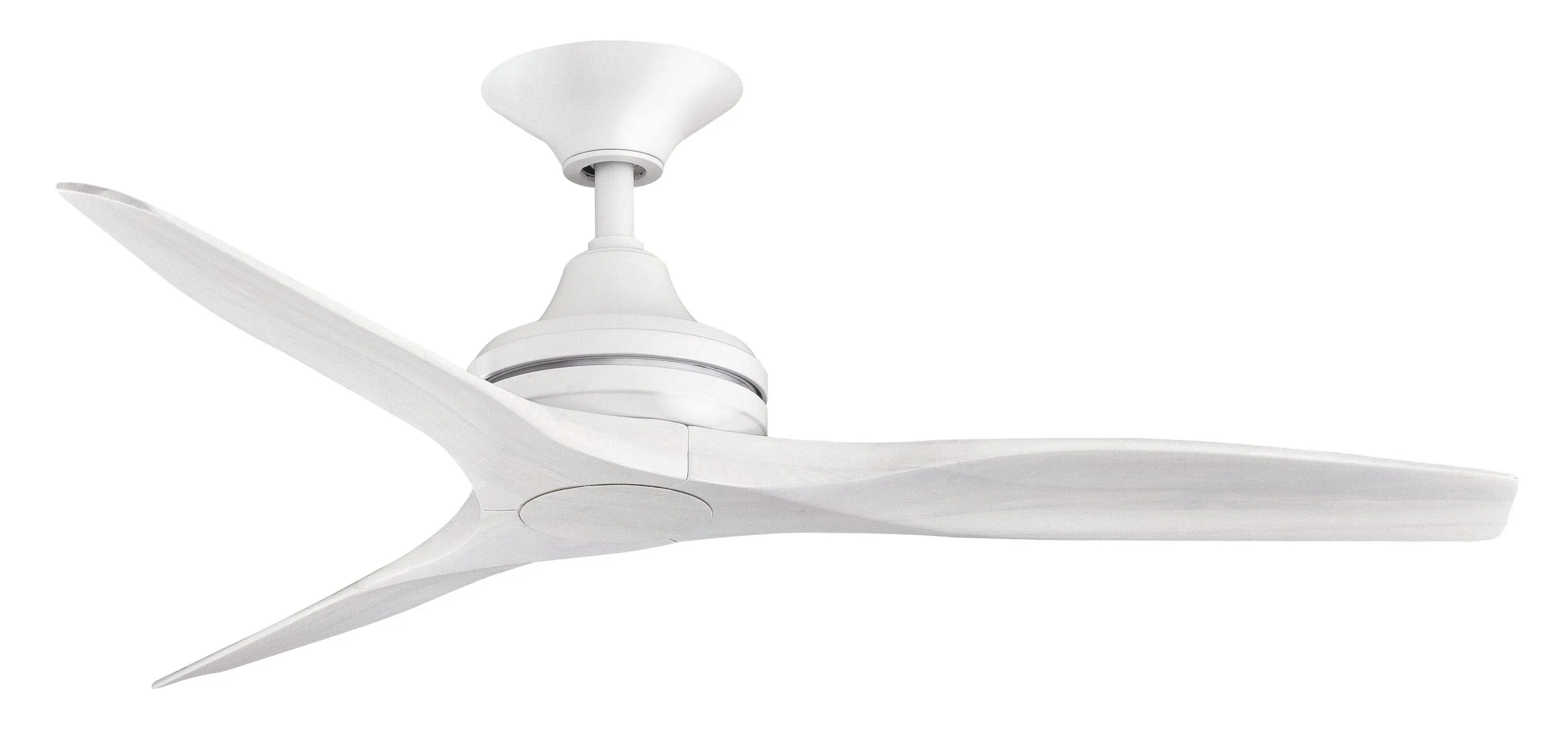 Fanimation Spitfire 48-in Matte White Indoor/Outdoor Smart Ceiling Fan and Remote ...