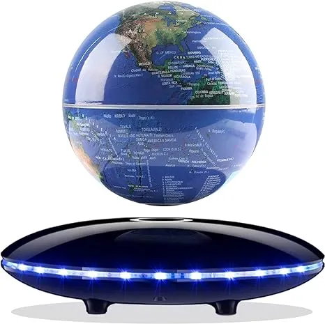 Levitating Globe,Cool Gadgets Magnetic Globes Floating Globe World Map Office Decor with LED Light Base,Cool Tech Gift for Men Father Boys Boss