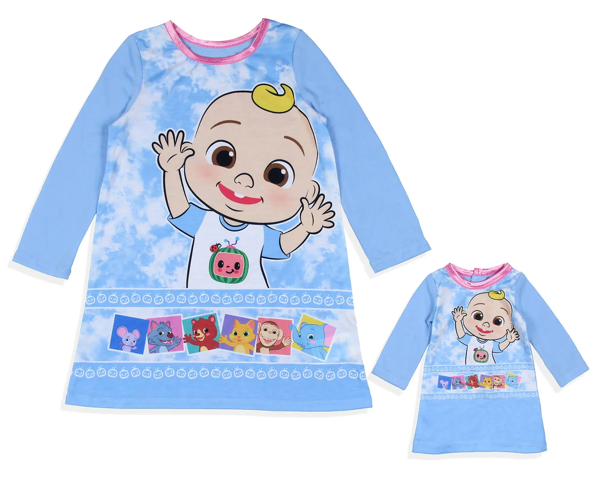 Cocomelon Toddler Nightgown With Matching Doll Gown