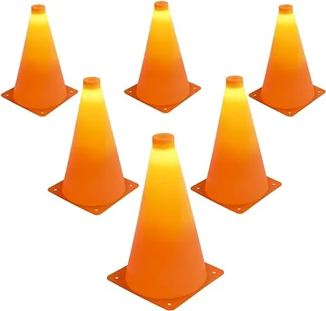 GoSports LED Light Up Sports Cones (6 Pack), 9 Inch