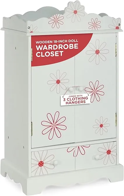 Emily Rose Doll Clothes Large 18 inch Doll Armoire Storage Furniture