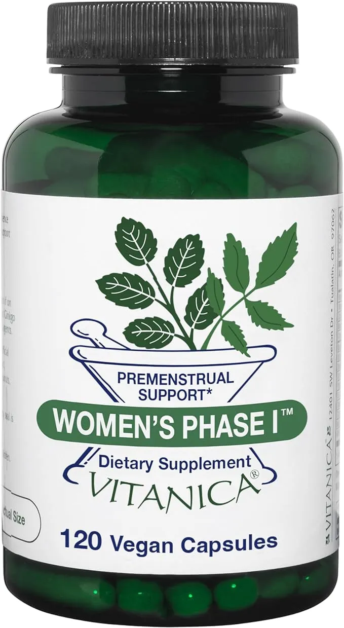 Vitanica Women's Phase I, Premenstrual Support, Vegan, 120 Capsules