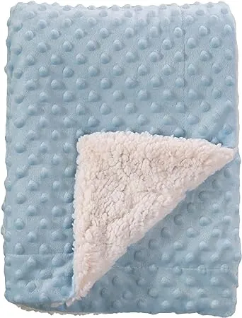 CREVENT Cozy Plush Baby Security Blanket 1 Count (Pack of 1), Light Blue 