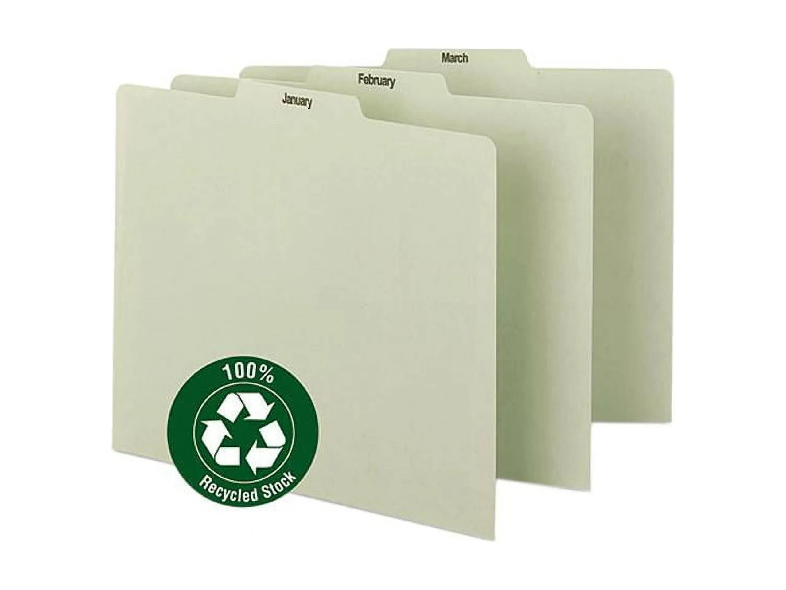 Smead Recycled Top Tab File Guides Monthly 1/3 Tab Pressboard Letter 12/Set