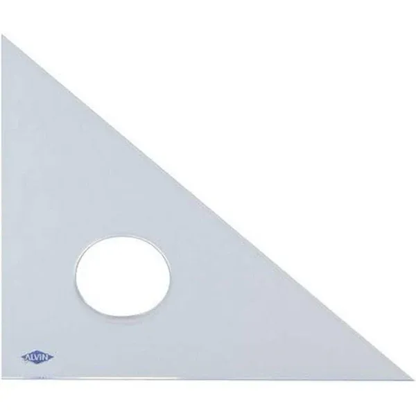 ALVIN 45/90 Clear Professional Acrylic Drafting Triangle Model 131C-14, Multipurpose Tool for Drafting, Design, and Architecture, Great for Machining and Woodworking, 14" inch 45 Degree/90 Degree