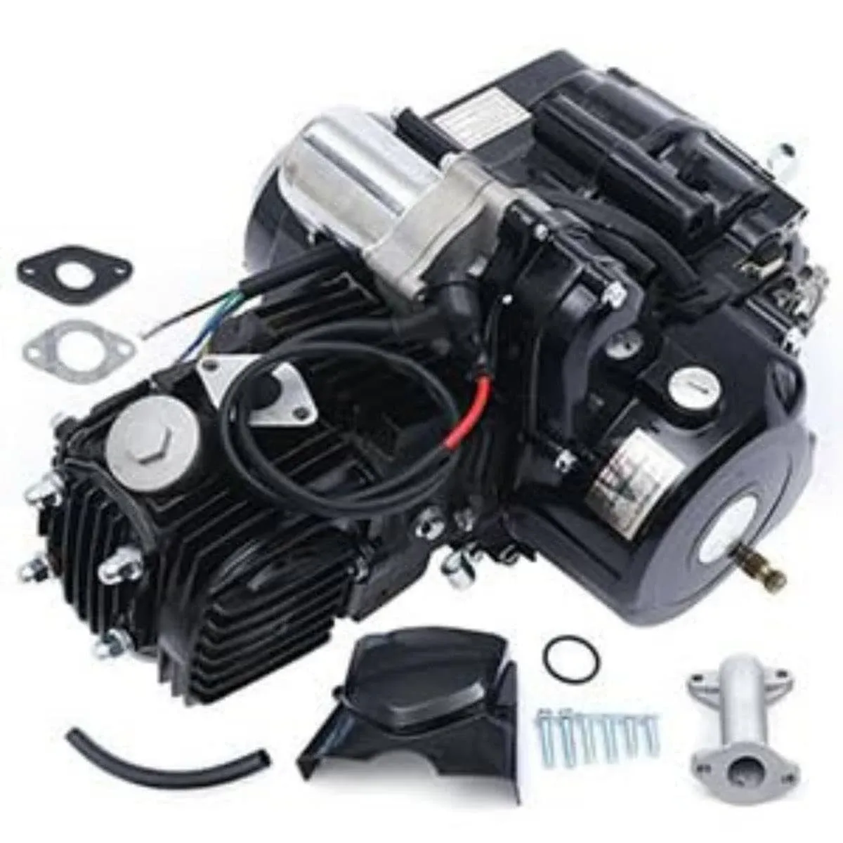 125cc 4-Stroke Engine Motor Replacement Kit ATV Engine Air Cooled Semi Auto ...