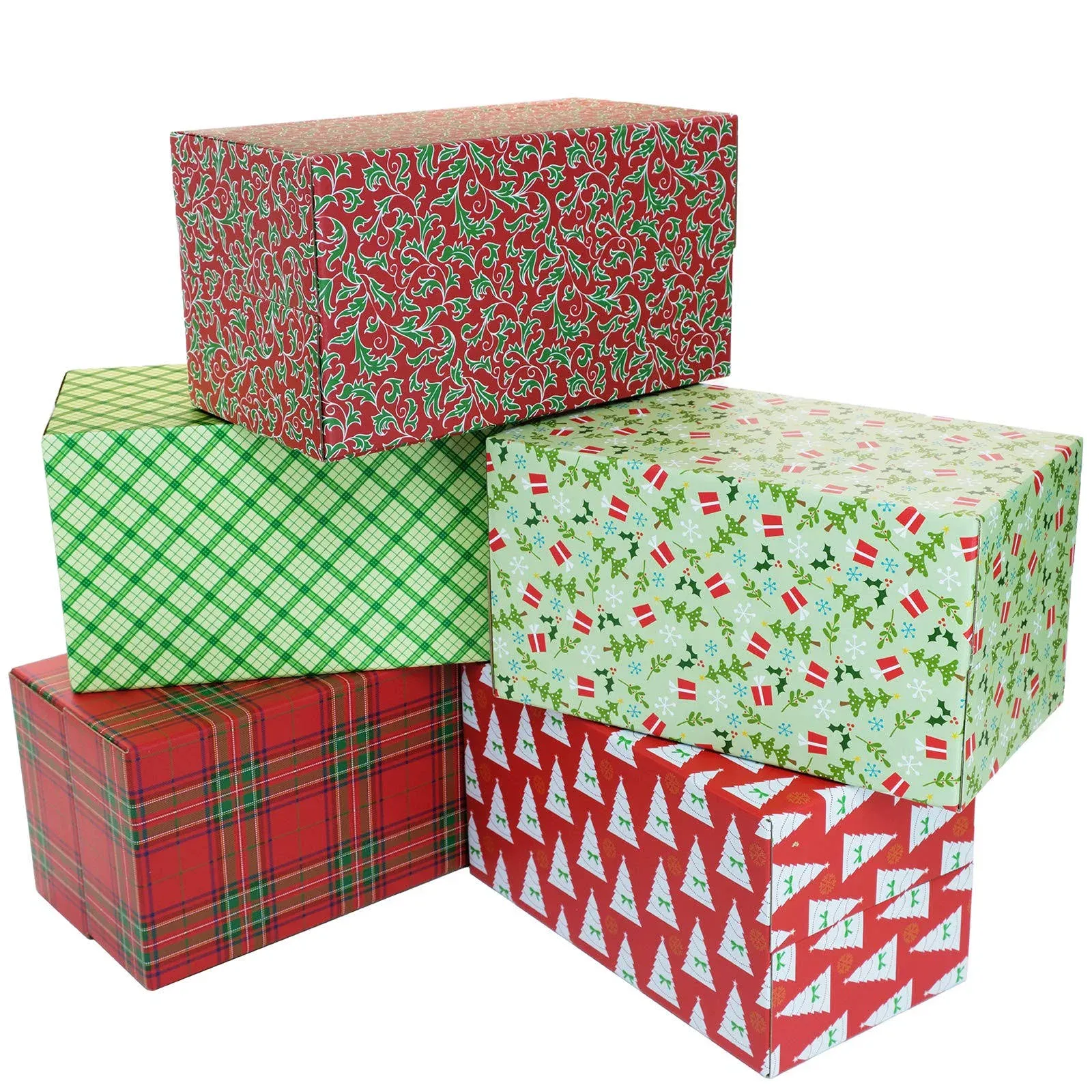 Holiday Gift Shipping Boxes Large 10 Pack Traditional