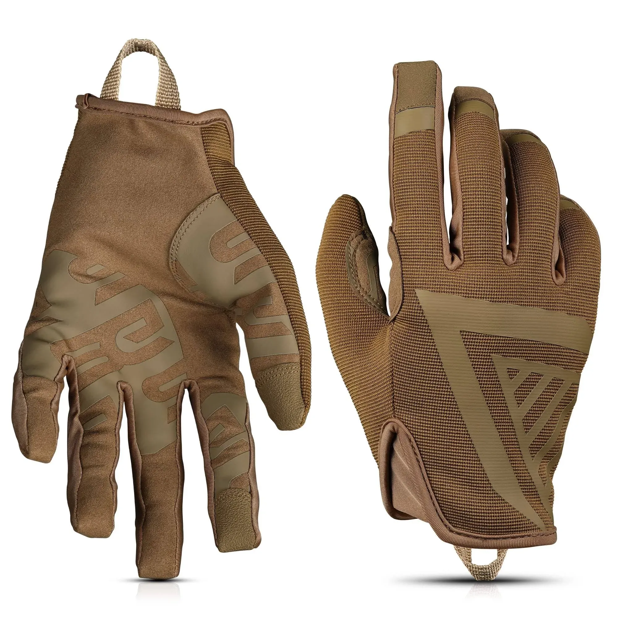 Glove Station The Impulse - Tactical Shooting Gloves for Men with Touchscreen Compatibility, Lightweight Design and Outstanding Grip for Outdoor, Sports, Motorcycle and Work - Tan, XL