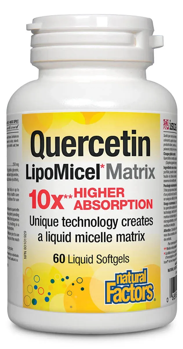 Natural Factors LipoMicel Matrix Quercetin 60 Softgels