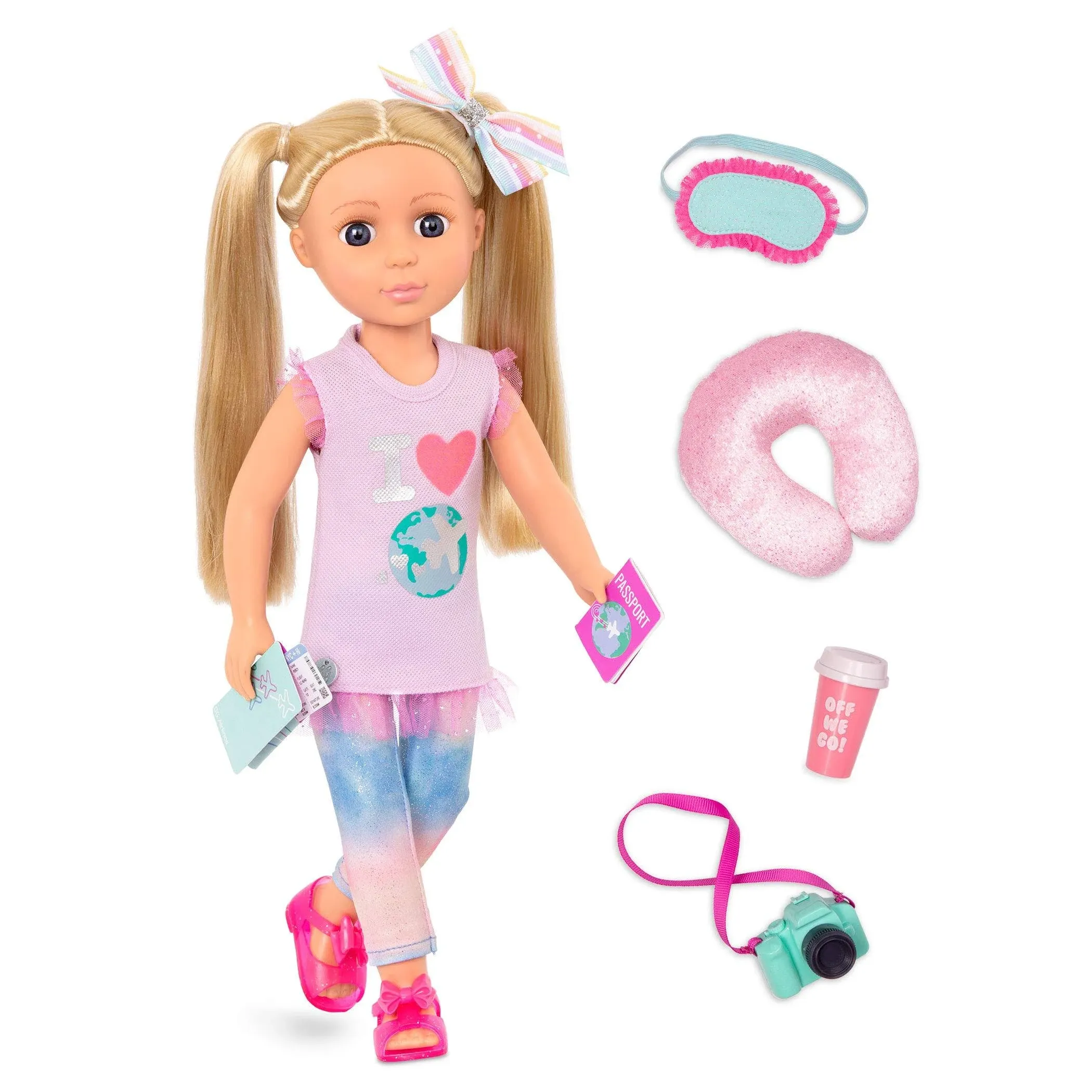 Girls Dolls Percy 14 inch Fashion Doll with Travel Accessorie for Girls Age 3 Up