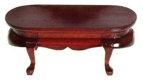 Dollhouse Miniature 1:12 Scale Mahogany Oval Coffee Table #T3503