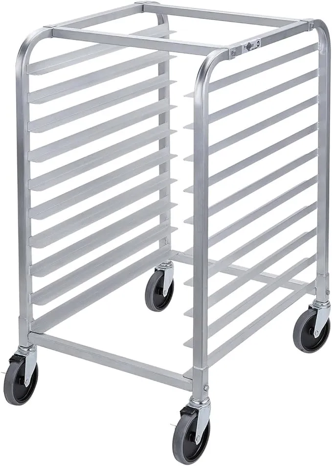 10 Tier Aluminum Racking Trolley With Wheels: Profeeshaw Bun Pan Bakery Rack