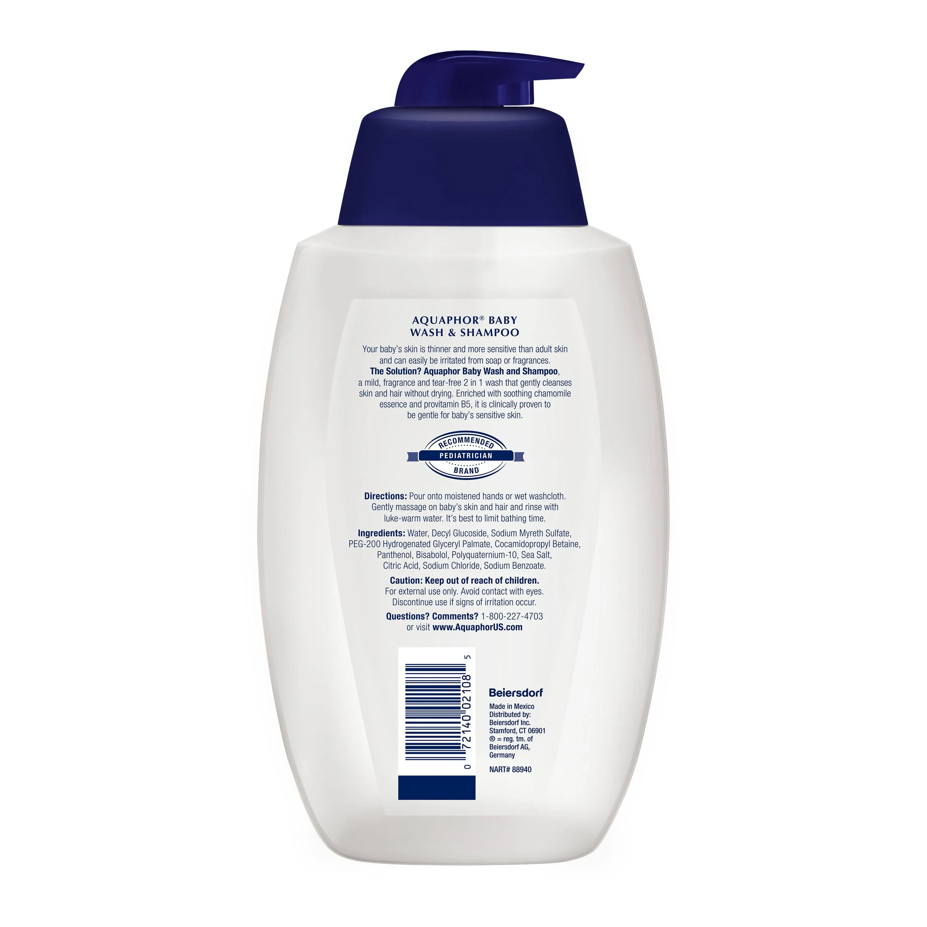 Aquaphor Unscented Baby Wash and Shampoo - 25.4oz