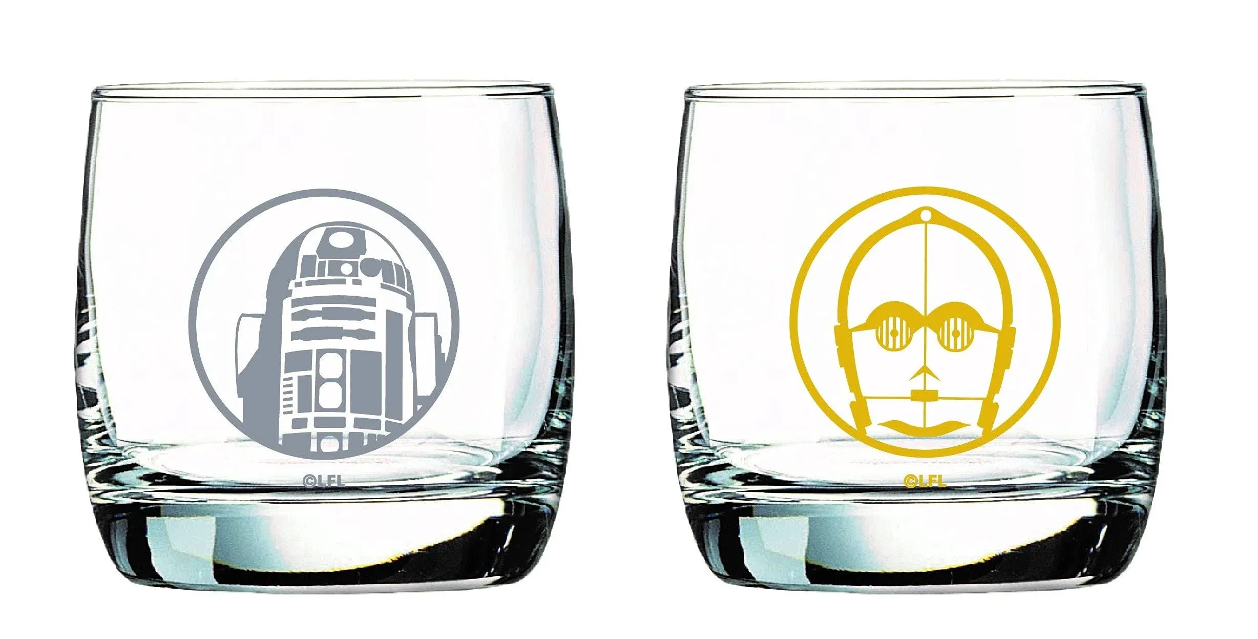 Disney Star Wars R2-D2 C-3PO - 10 oz - 2 Pack Glasses - NIB