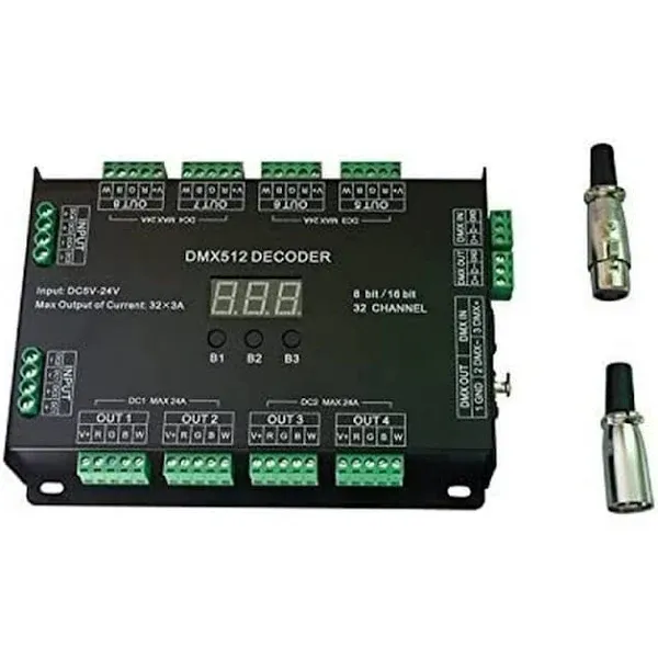 32CH RGBW Dmx512 Decoder 8 Bit/16 Bit RGBW Led Controller 32 Channels Driver RGBW ...