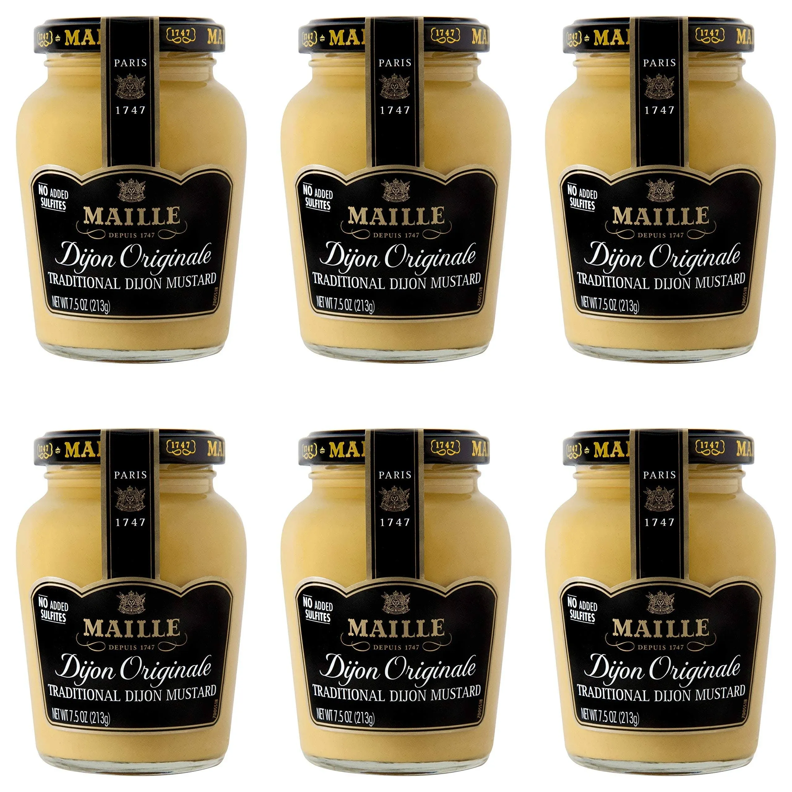 Maille Mustard, Dijon Originale No Added Sulfites, 7.5 oz, 6 Count