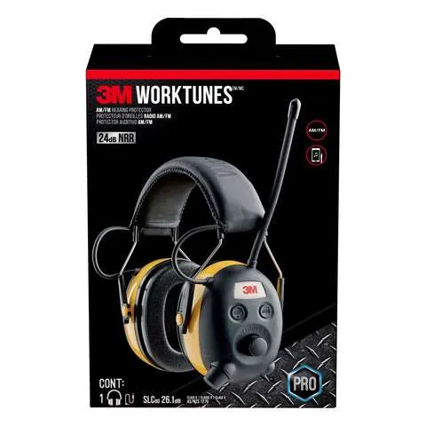 3M WorkTunes 90541 Hearing Protector MP3 Compatible With AM/FM Tuner