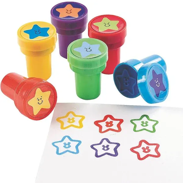 Star Stampers - Bulk Set of 24 - Safe and Non-Toxic - Classroom Supplies and Party Favors