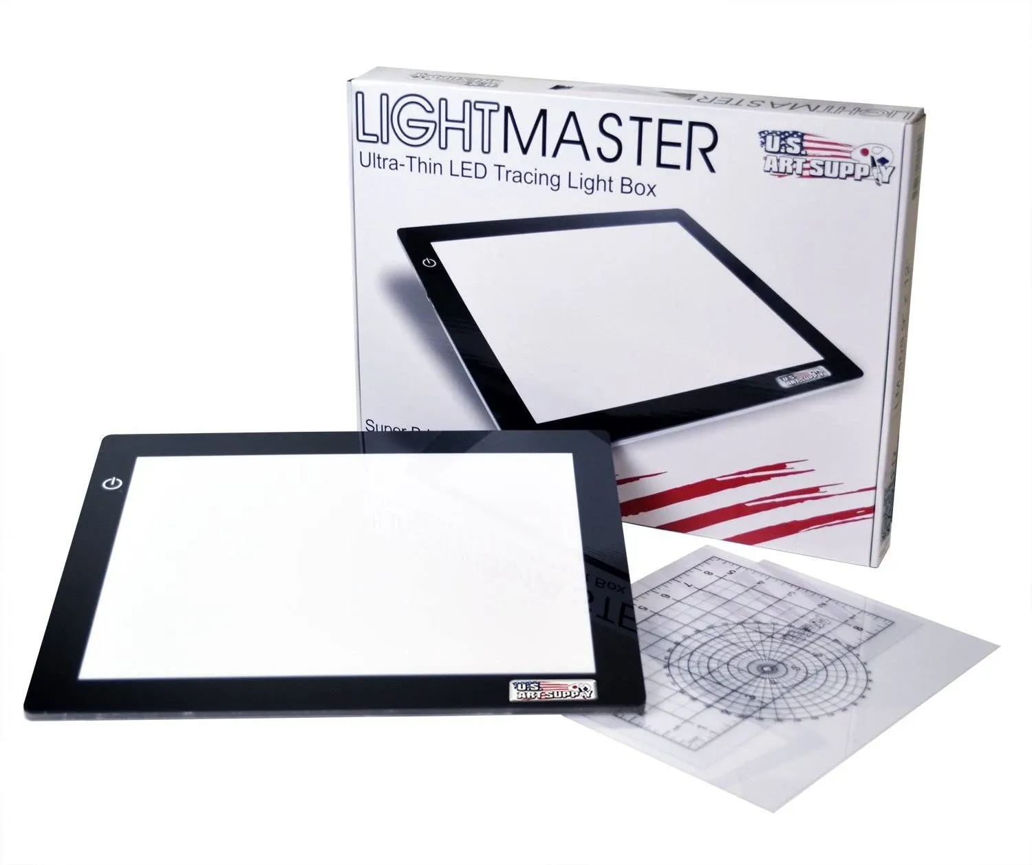 US Art Supply Lightmaster USB Powered 18.75" Diagonal Pro Artist Size (A4) 9"x12" LED Lightbox Board - 5-Volt Light Bright