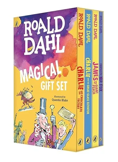 Roald Dahl Magical Gift Boxed Set (4 Books): Charlie and the Chocolate Factory, James and the Giant Peach, Fantastic Mr. Fox, Charlie and the Great Glass Elevator