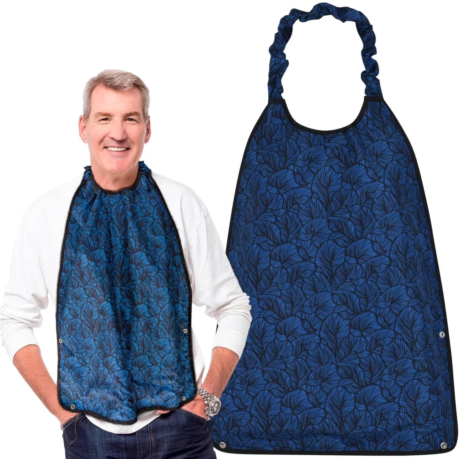 Adjustable Adult Bibs with Pinch & Slide Closure Eliminates Need for Snaps