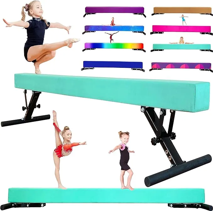 Adjustable Balance Beam 8 ft Gymnastic Beam Adjustable Height for Kids and Teenage of All Gymnastic Levels, Gymnastic Training Beam Gymnastic Equipment for Athlete Home and Gym Club Use