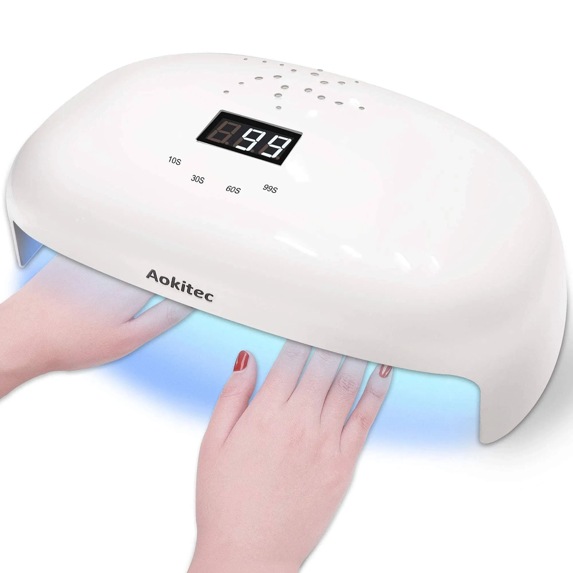 Aokitec 78W UV LED Nail Lamp, Professional Nail Dryer for Gel Polish Fits Fingernail