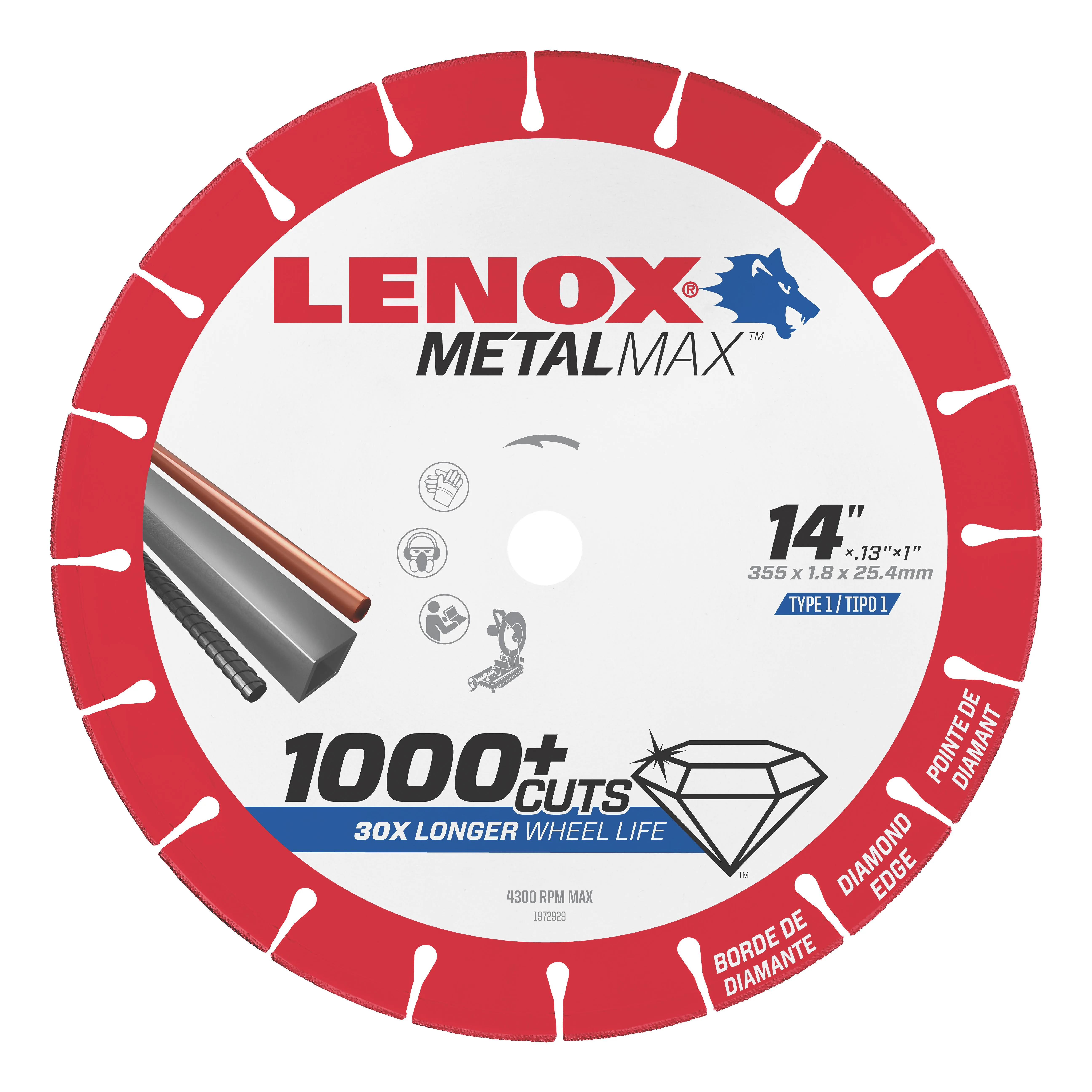 LENOX Tools Cutting Wheel, Diamond Edge, 14-Inch (1972929)