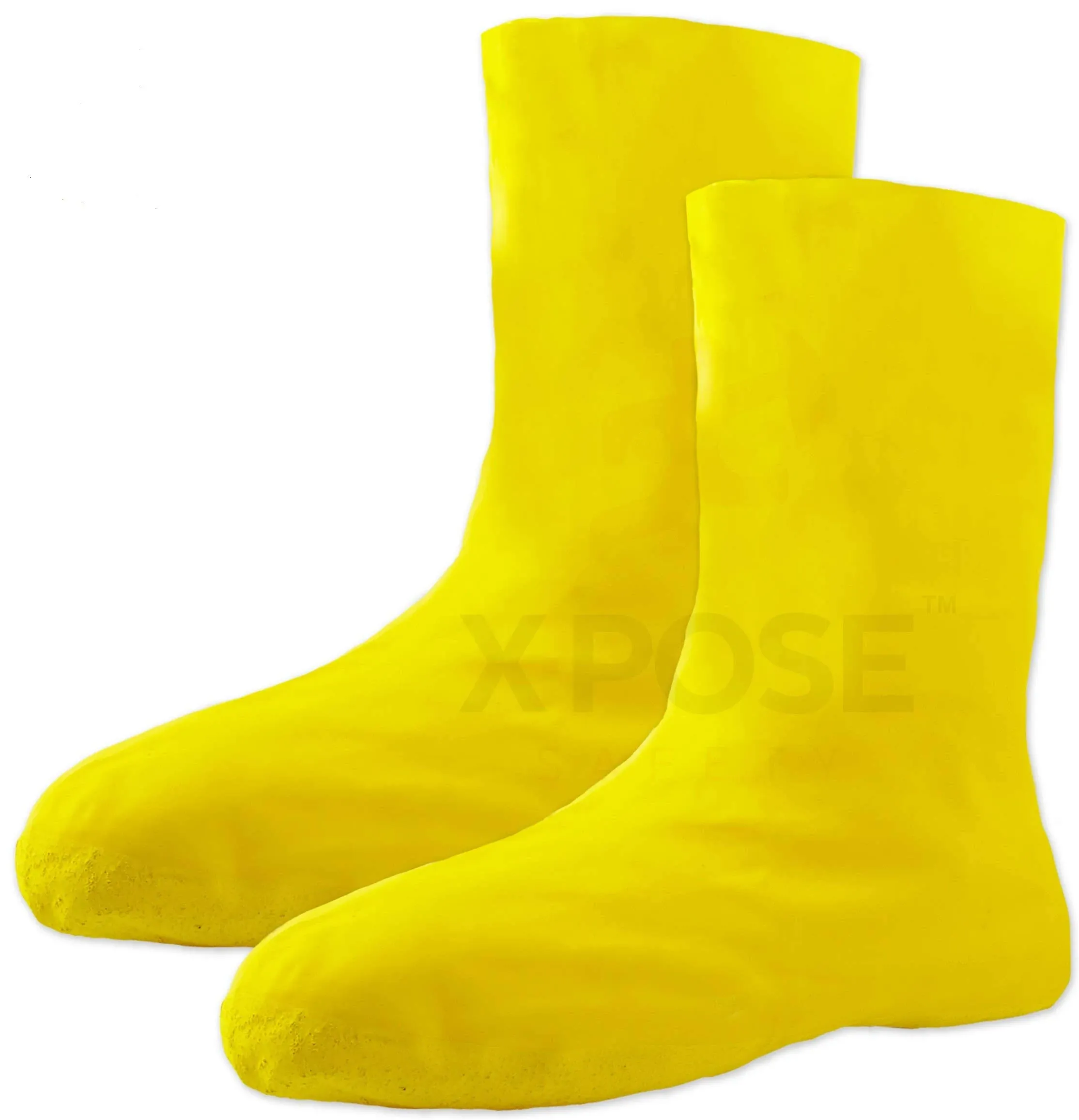 Hazmat Boot and Shoe Covers For Hazardous Materials - Explosives, Gases, Flammable Liquids, Peroxide and More – 3XL Yellow 12" Over the Shoe Protectors - by Xpose Safety