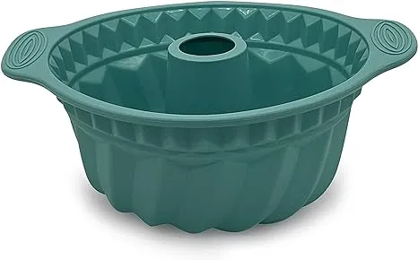 10&#034; Silicone Bundt Cake Pan Non-Stick Silicone Bundt Pan with Handle Home Bak...