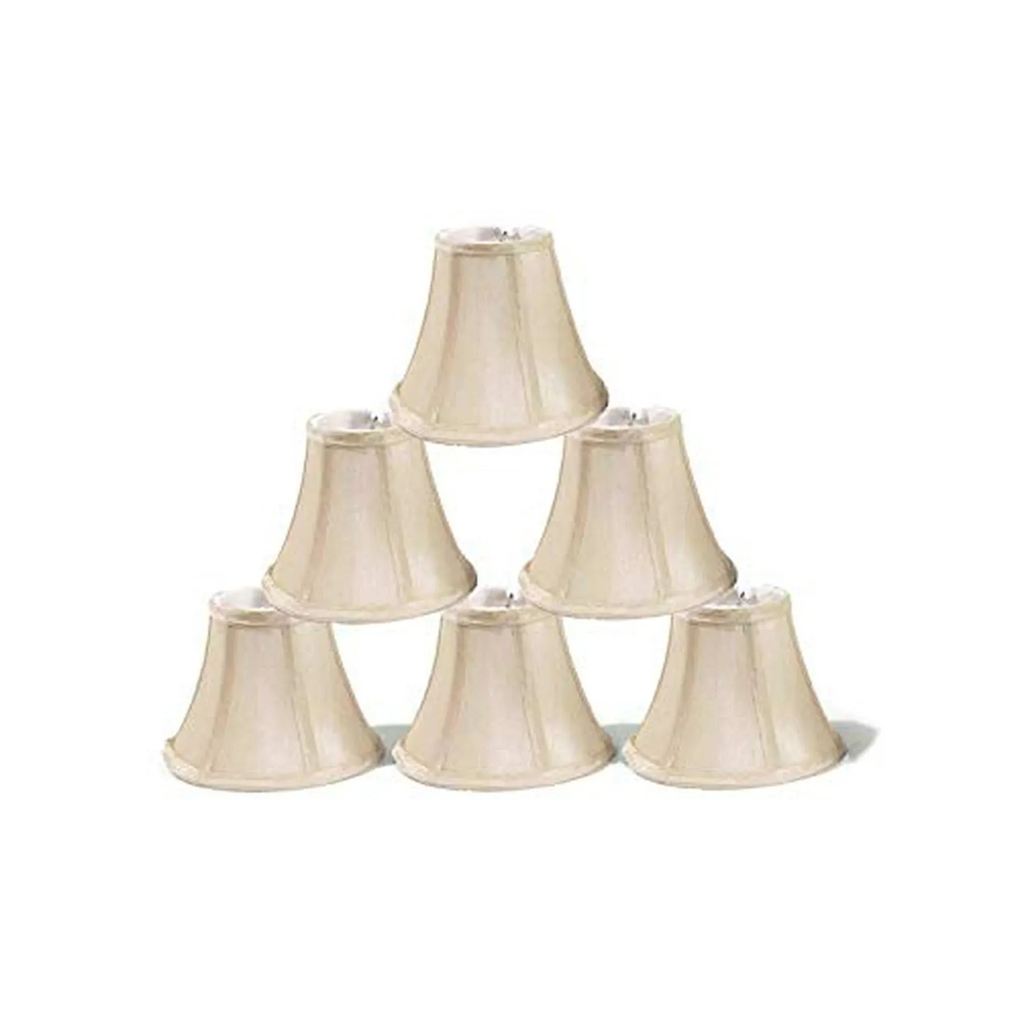 Urbanest Chandelier Lamp Shades, Set of 6, Soft Bell 3"x 6"x 5" Cream , Clip on